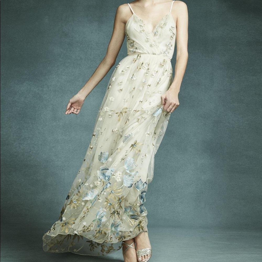 Ellie Tahari Selma Floral Tulle Dress SZ 0